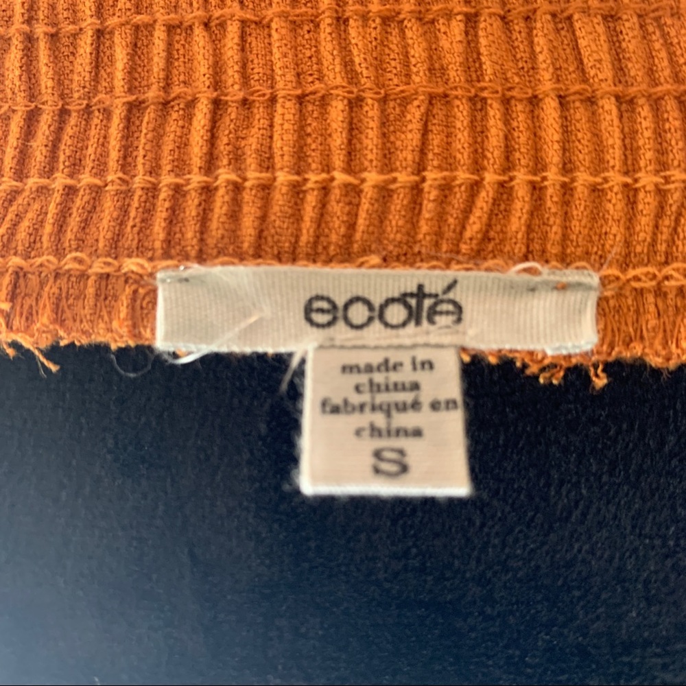 NWT eeote Burnt Orange Strapless Flowy Top - Picture 4 of 7